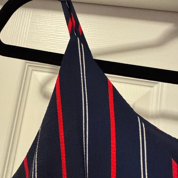Monteau Blue and Red Tie Front Sleeveless Jumpsuit - Picture 5 of 13